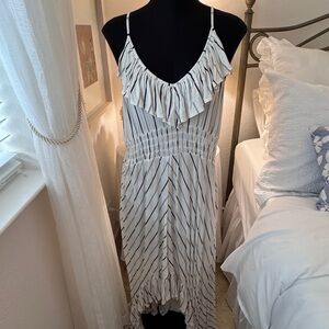 Express Black and White Striped Maxi Dress